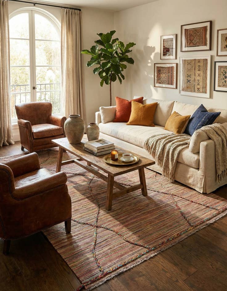 Detail image of 5' 4 x 7' 7  Hand Knotted Moroccan Wool Rug