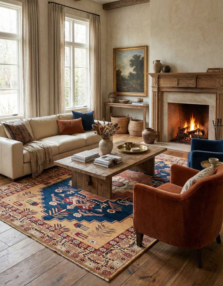 Detail image of  7' 3 x 9' 10  Hand Knotted Kazak Wool Rug