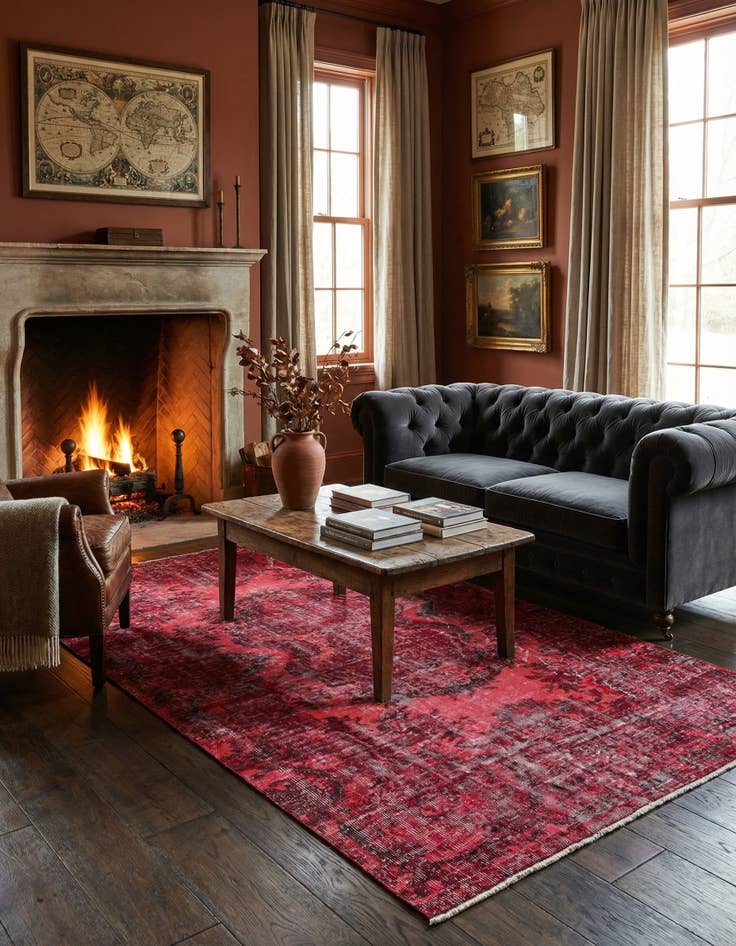 Detail image of  4' 9 x 7' 10 Ultra Vintage Wool Rug