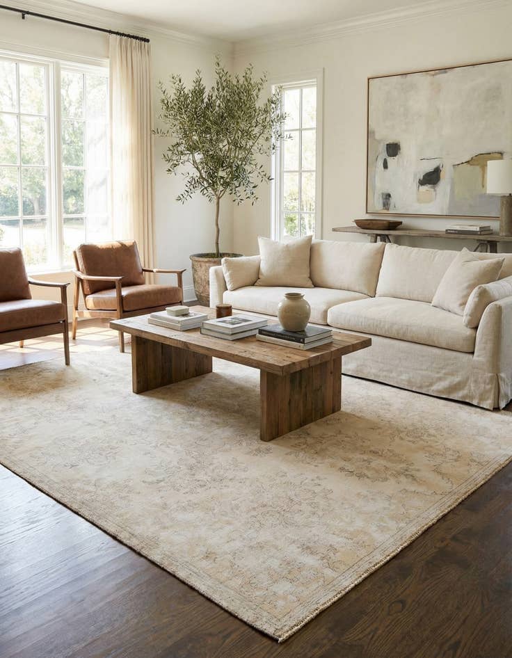 Detail image of 6' 1 x 9' 1  Hand Knotted Ultra Vintage Persian Wool Rug