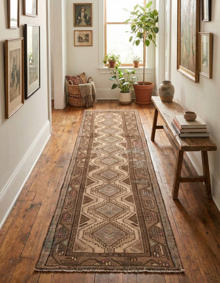 Detail image of 2' 6 x 9' 10  Hand Knotted Ultra Vintage Persian Wool Runner Rug