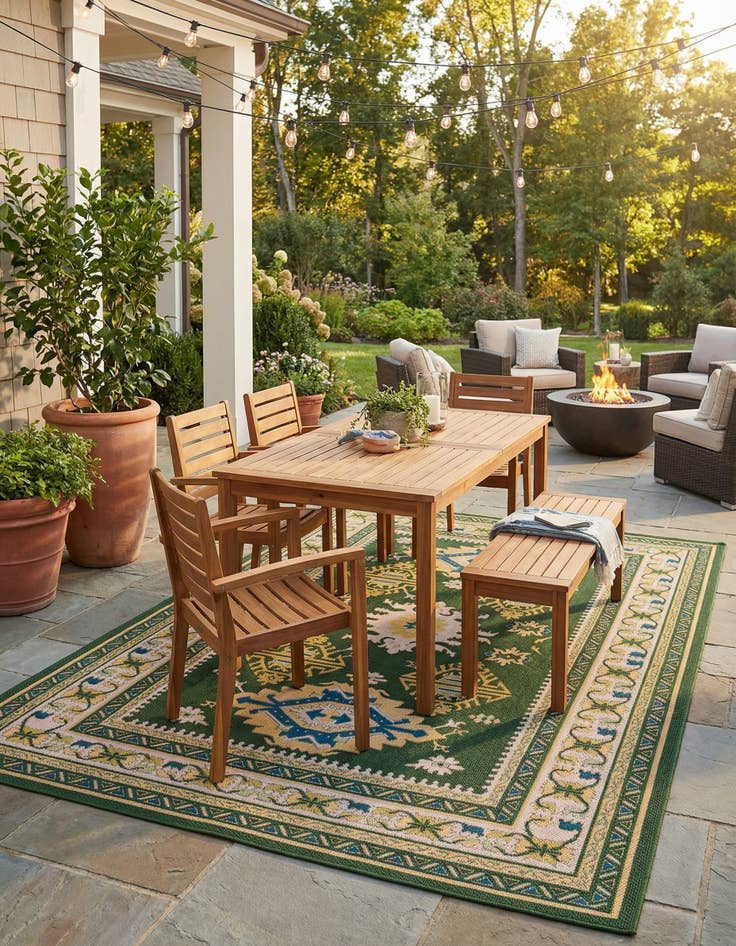 Detail image of 9' x 12'  Washable Baja Indoor / Outdoor Rug