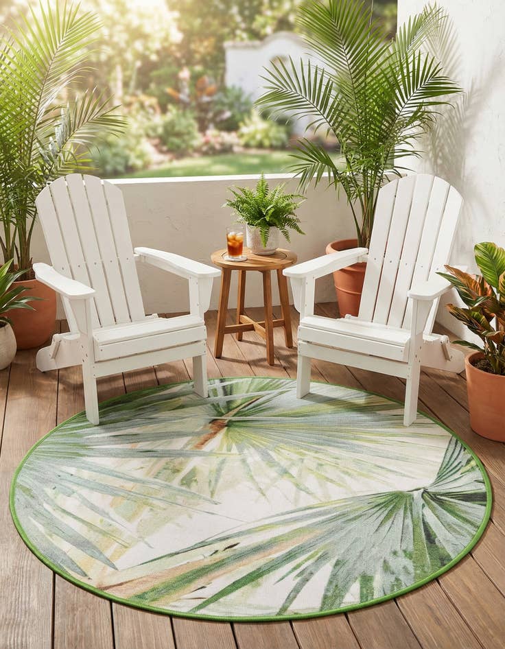 Detail image of  3' 3 x 3' 3  Washable Jill Zarin Caribbean Indoor / Outdoor Round Rug