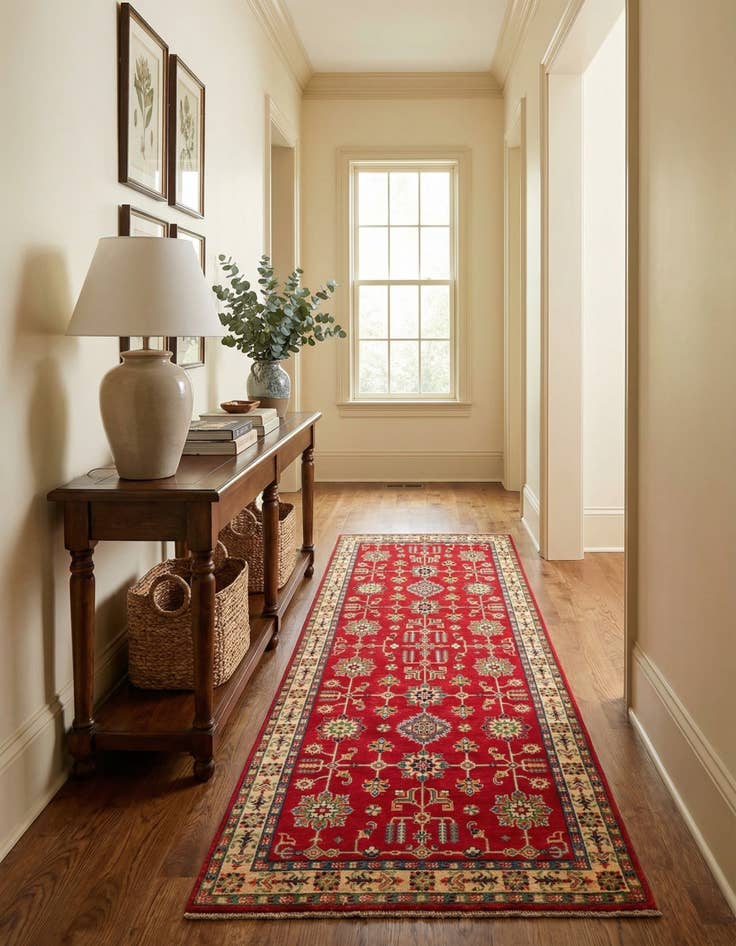 Detail image of 4' x 10'  Hand Knotted Kazak Runner Rug