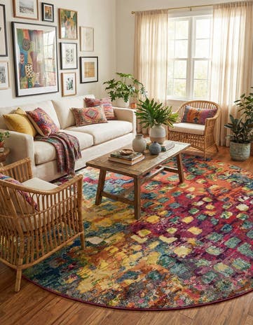 12' 2 x 12' 2 Washable Sevilla Round Rug