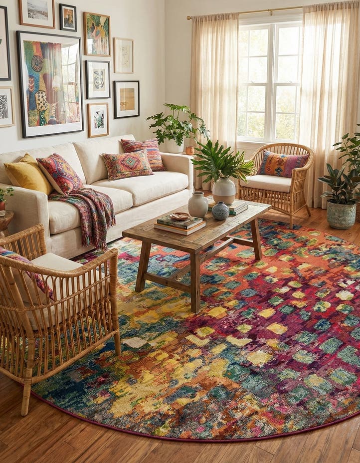 12' 2 x 12' 2 Washable Sevilla Round Rug