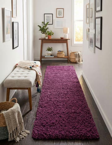 2' 7 x 16' 5 Solid Shag Runner Rug