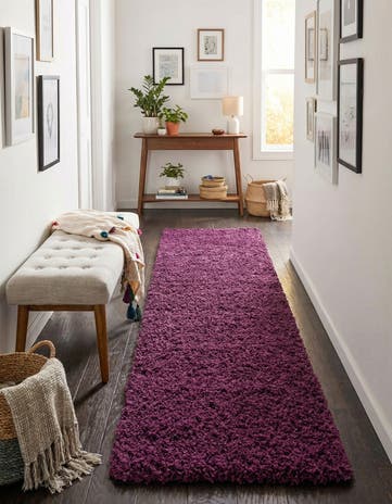2' 7 x 16' 5 Solid Shag Runner Rug