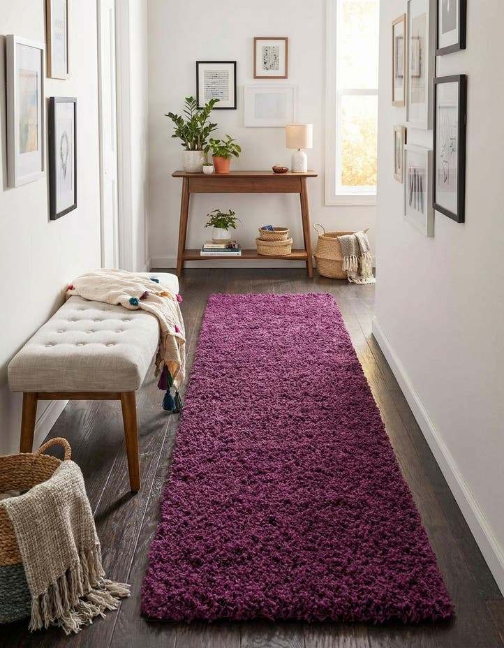 2' 7 x 16' 5 Solid Shag Runner Rug
