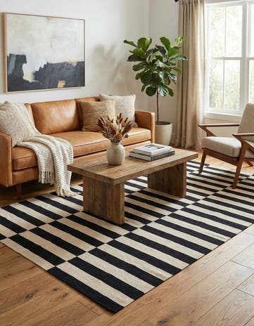 4' 3 x 5' 10 Hand Woven Kilim Modern Wool Rug