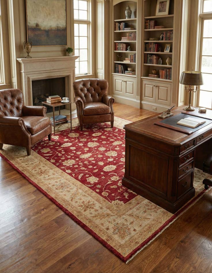 Detail image of 10' 3 x 12' 8  Hand Knotted Peshawar Ziegler Rug