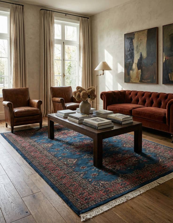 Detail image of 4' 3 x 6' Hand Knotted Bokhara Oriental Wool Rug