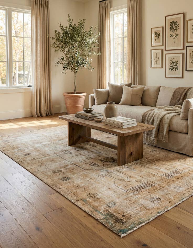 Detail image of 5' x 9'  Hand Knotted Ultra Vintage Persian Wool Rug