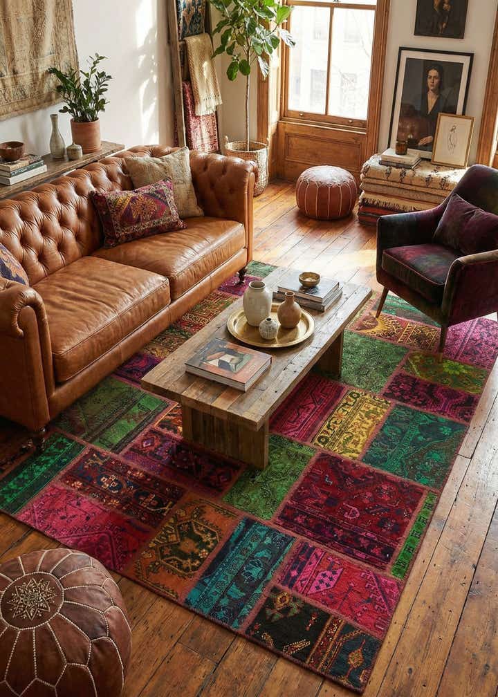 5' 9 x 7' 7 Hand Knotted Ultra Vintage Persian Wool Rug