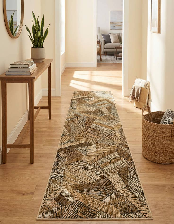 Detail image of 2' 7 x 12'  Washable Botanical Indoor / Outdoor Runner Rug