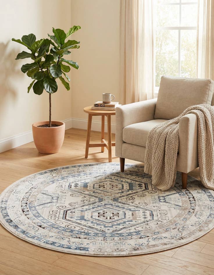 Detail image of  5' 3 x 5' 3 Charlotte Round Rug