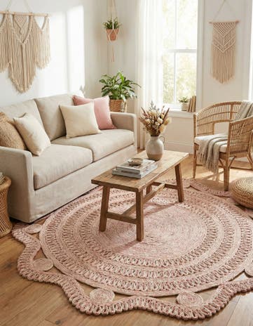 6' 1 x 6' 1 Handmade Braided Jute Round Rug