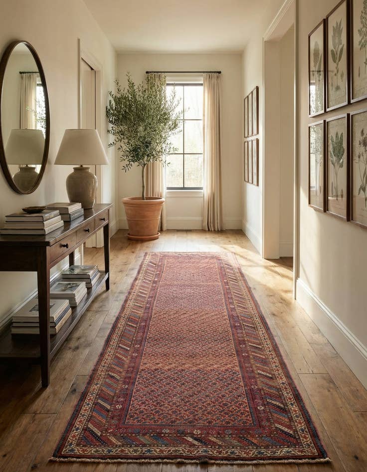 Detail image of  4' 5 x 10' 10  Hand Knotted Malayer Persian Wool Runner Rug