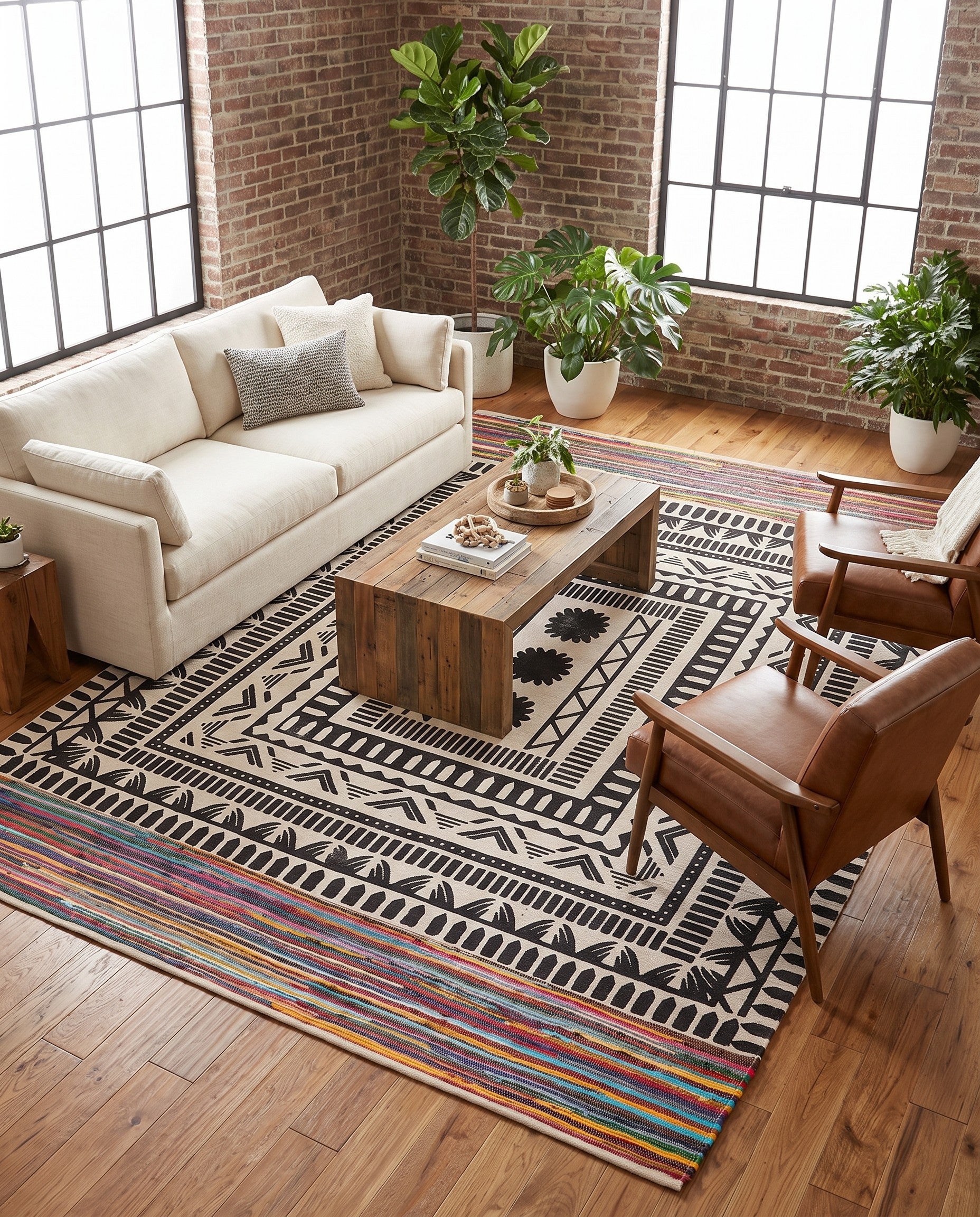 9' x 12' Hand Braided Chindi Cotton Rug