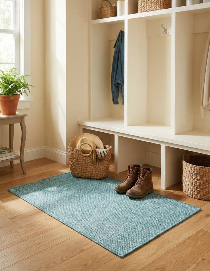 Detail image of 2' x 3' 1  Washable Solid Indoor / Outdoor Rug