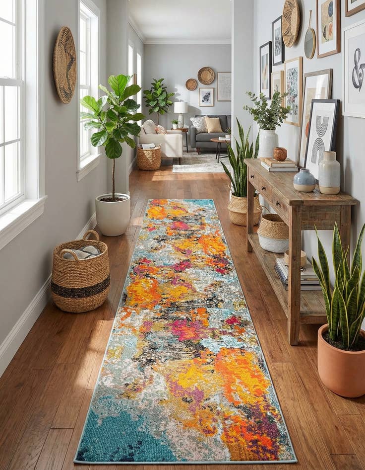 Detail image of  2' 7 x 12'  Washable Vivid Runner Rug