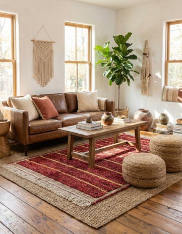 4' 2 x 6' 3 Hand Knotted Moroccan Wool Rug