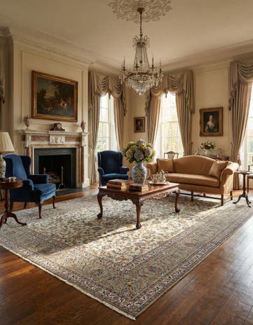 9' 11 x 13' 1 Kashan Wool Rug