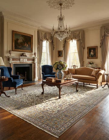 9' 11 x 13' 1 Kashan Wool Rug