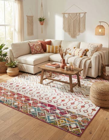 7' 10 x 7' 10 Moroccan Trellis Square Rug