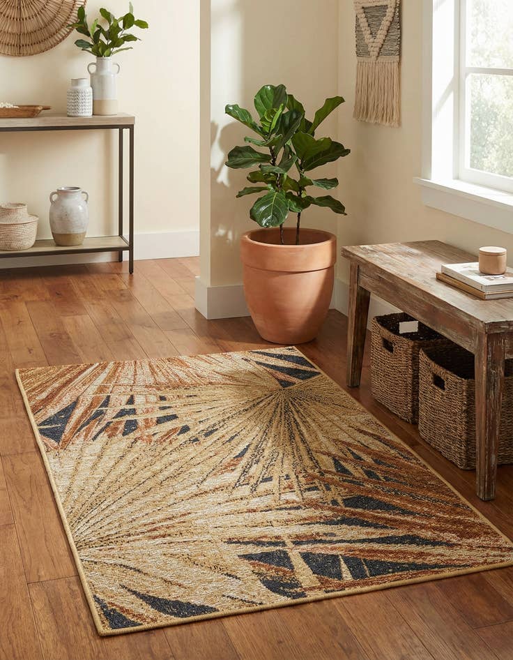 Detail image of 2' x 3'  Washable Botanical Indoor / Outdoor Rug