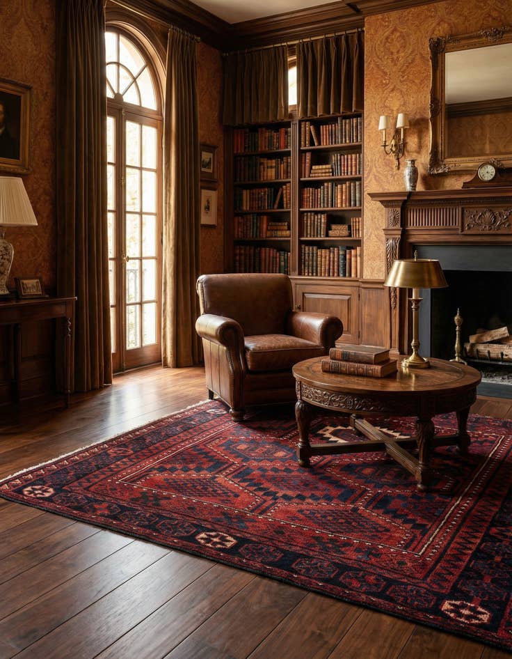 Detail image of 4' 3 x 8' 5 Balouch Wool Rug