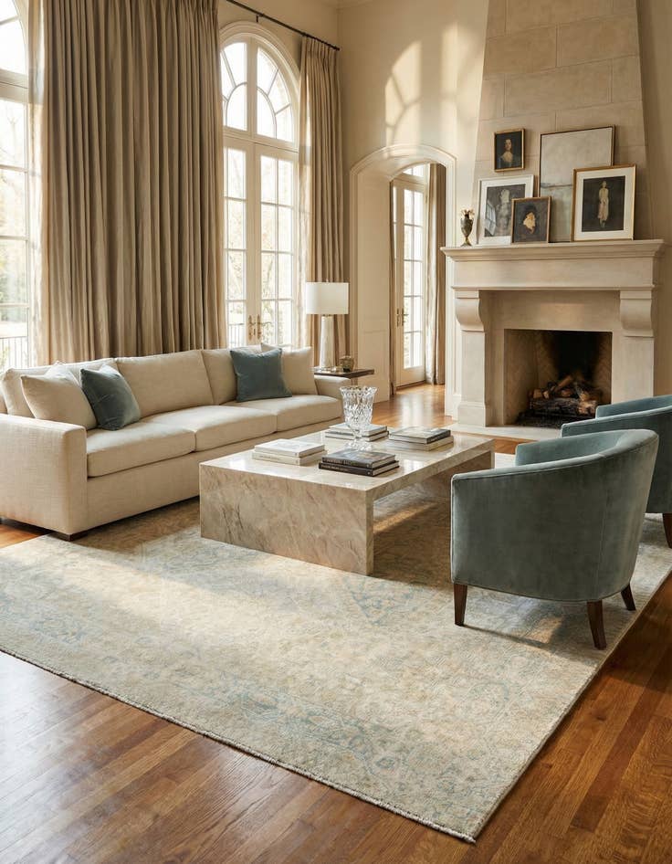 Detail image of 8' 8 x 11' 11  Hand Knotted Ziegler Rug