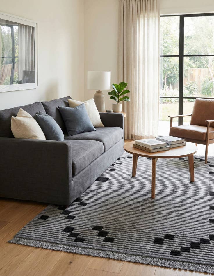 Detail image of 4' x 5' 10  Hand Knotted Darya Wool Rug