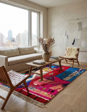 4' 9 x 8' 3 Hand Knotted Moroccan Wool Rug