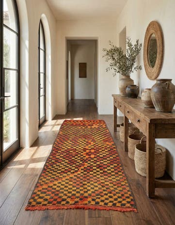 4' 5 x 8' 6 Hand Knotted Moroccan Wool Runner Rug