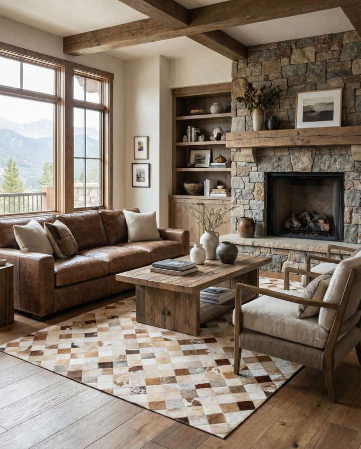 5' 2 x 8' 1 Cowhide Stocks Rug