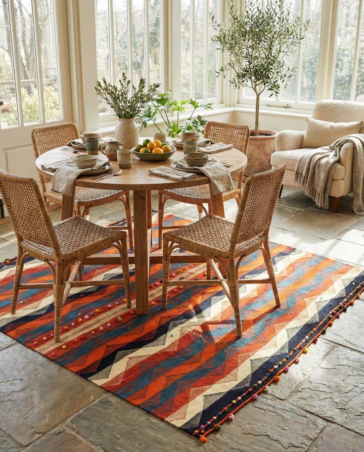 Detail image of 5' 8 x 6' 2 Jajim Wool Square Rug