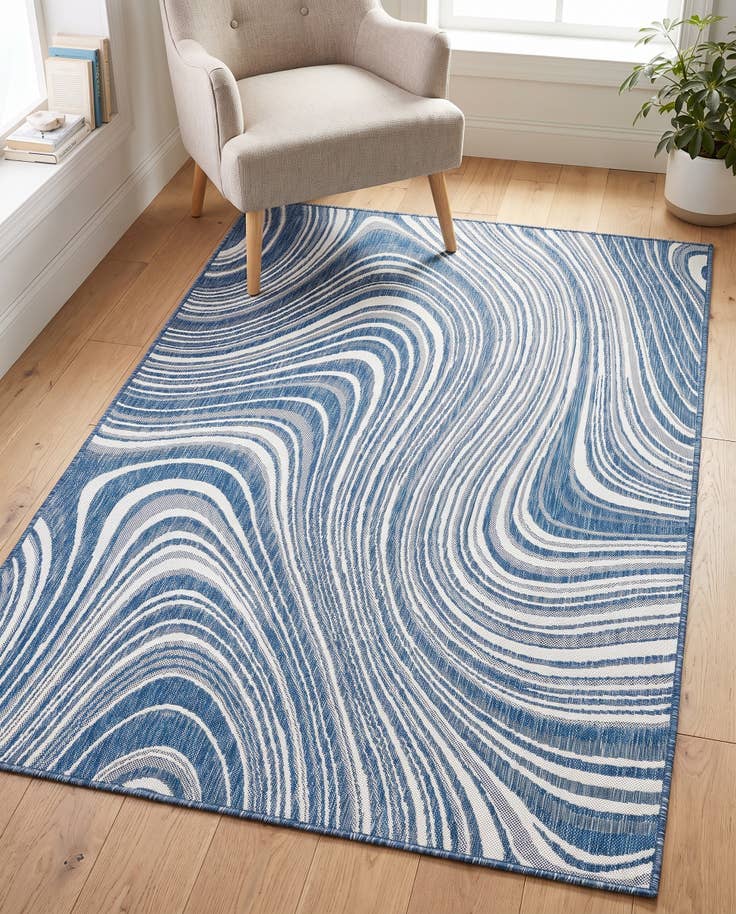 Detail image of 4' x 6' Easy-Clean Modern Indoor / Outdoor Rug