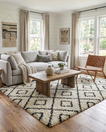  10' x 10' Lattice Shag Square Rug