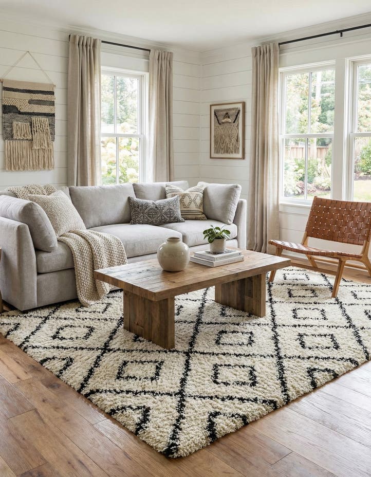 10' x 10' Lattice Shag Square Rug