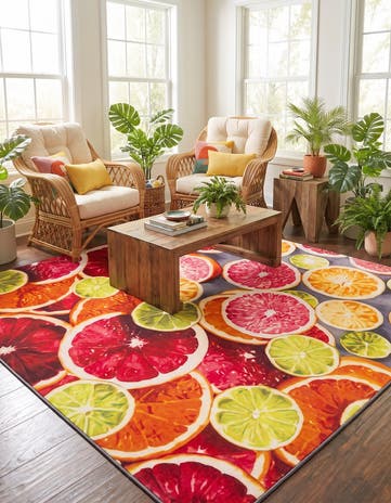 10' x 10' Easy-Clean Jill Zarin Caribbean Indoor / Outdoor Square Rug