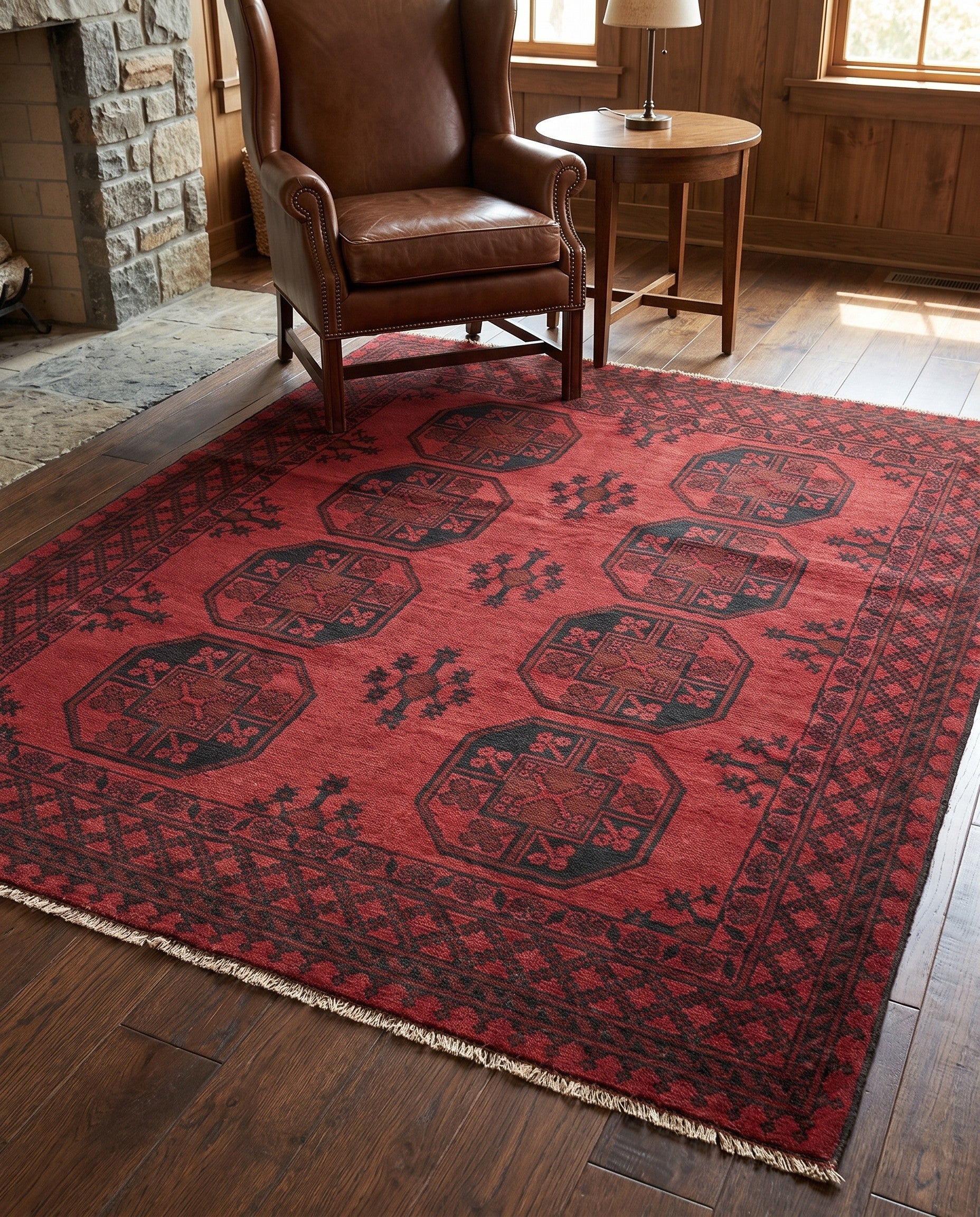 5' x 6' 2 Hand Knotted Afghan Akhche Wool Rug
