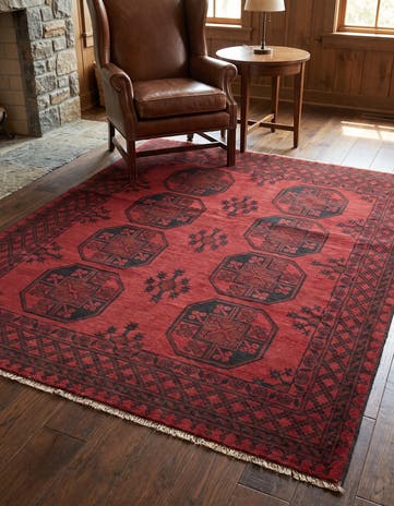 5' x 6' 2 Hand Knotted Afghan Akhche Wool Rug