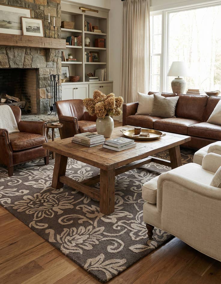 Detail image of 5' x 8' Agra Wool Rug