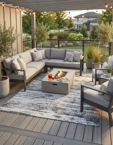 10' x 14' Easy-Clean Modern Indoor / Outdoor Rug