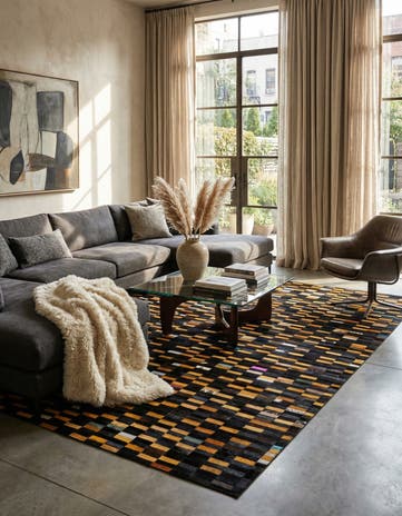 5' 2 x 8' Cowhide - Patchwork Rug