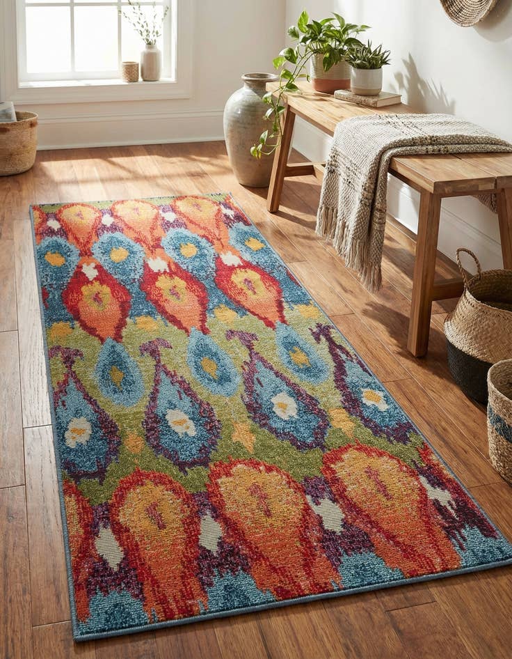 Detail image of 2' x 5' Easy-Clean Modern Indoor / Outdoor Runner Rug