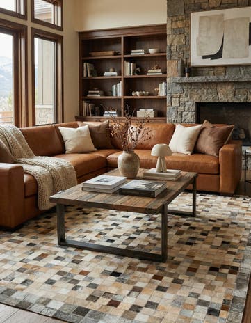 5' x 8' Cowhide Leather Rug
