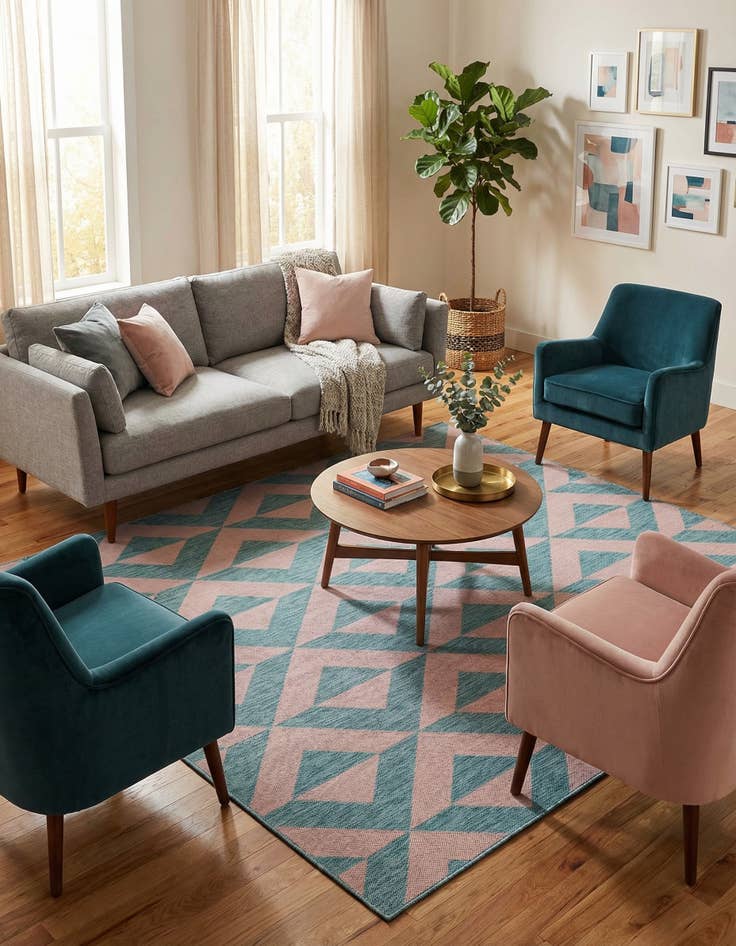 Detail image of 7' 10 x 7' 10  Washable Jill Zarin Napa Indoor / Outdoor Square Rug