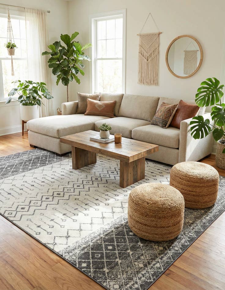 Detail image of  10' 8 x 14' Moroccan Trellis Rug